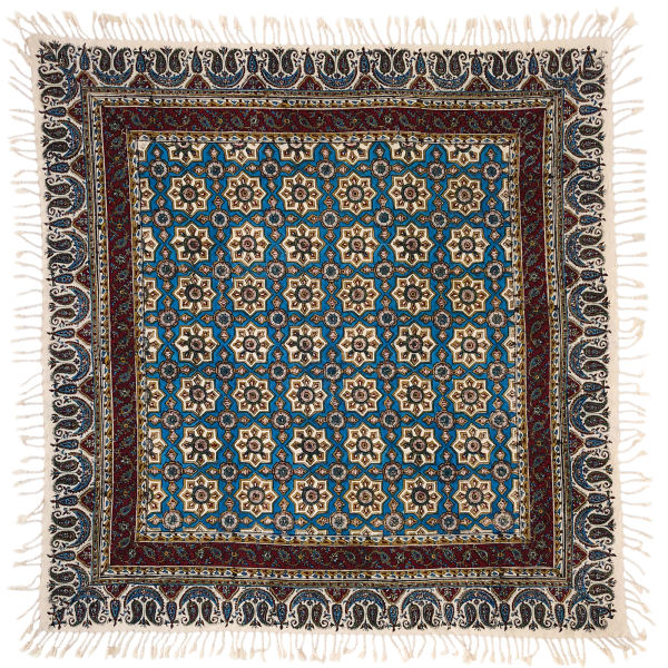 Main image of 伊朗餐桌布：伊斯法罕传统卡拉姆卡里木刻印 Hasiri