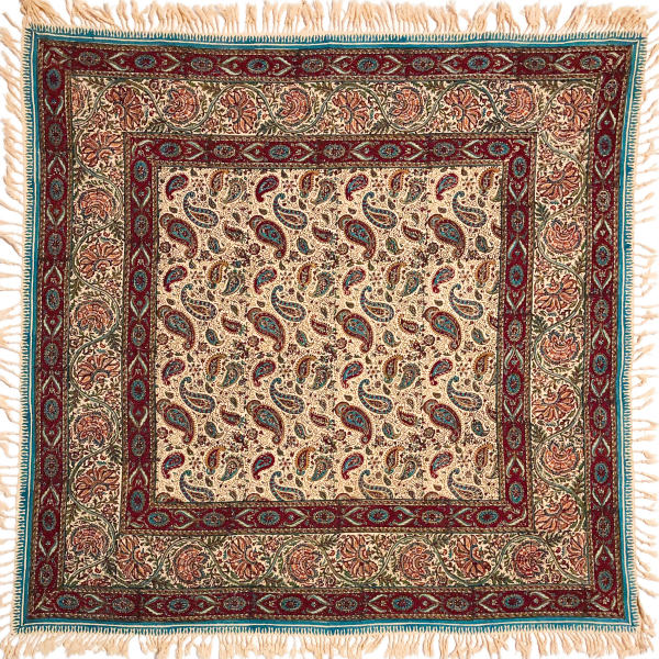 Main image of 伊朗餐桌布：伊斯法罕传统卡拉姆卡里木刻印 Majnooni