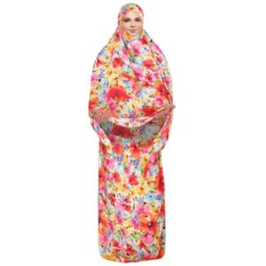 女士伊斯兰祈祷罩衣 – 水彩花朵款