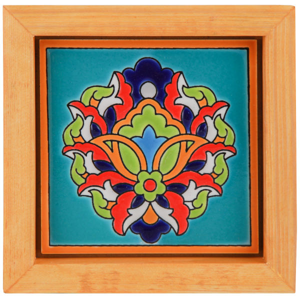 Main image of 装饰波斯镶框陶瓷砖 – 橙色款