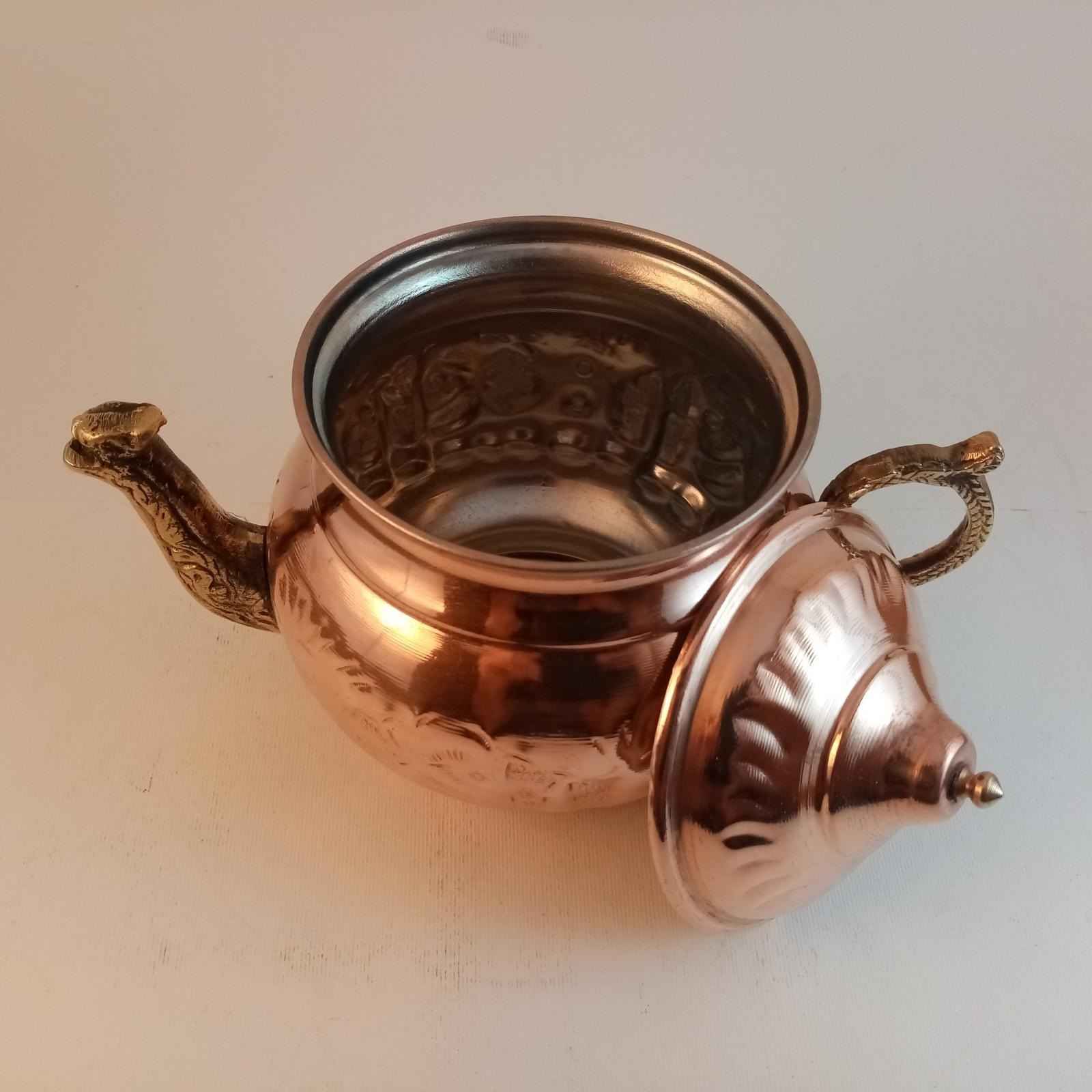 波斯铜茶壶 手工锤花款 雕刻款