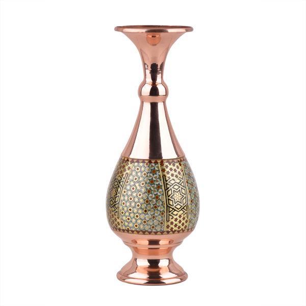 Main image of 波斯装饰性铜花瓶 – 手工镶嵌工艺（Khatamkari）Ch20