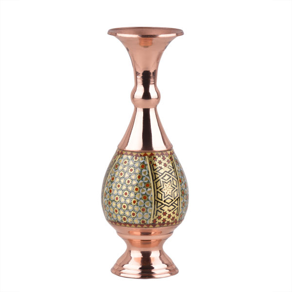 Main image of 波斯装饰性铜花瓶 – 手工镶嵌工艺（Khatamkari）Honarlux