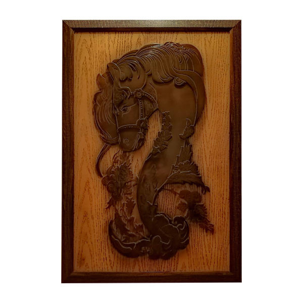 Main image of 镶框木雕艺术 – 马款