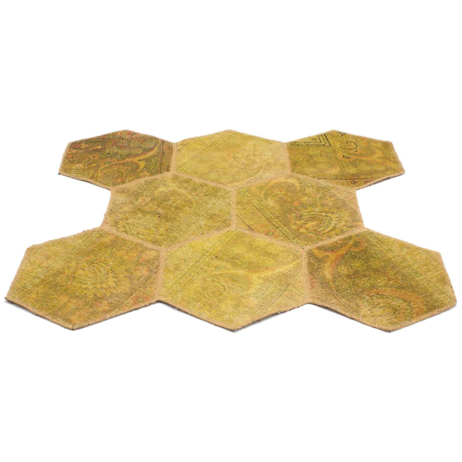 复古波斯手工结拼布地毯 Beehive