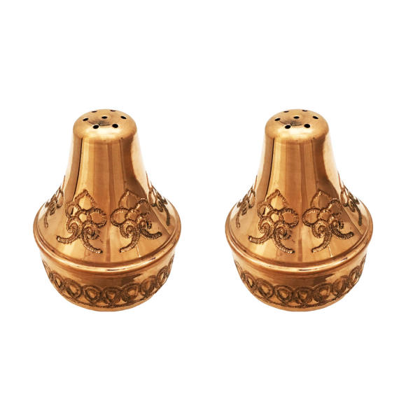 2 件套波斯铜盐和胡椒瓶 Vira