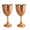 Thumbnail 2: 2件套手工波斯铜红酒杯 – 锤纹款 Moon