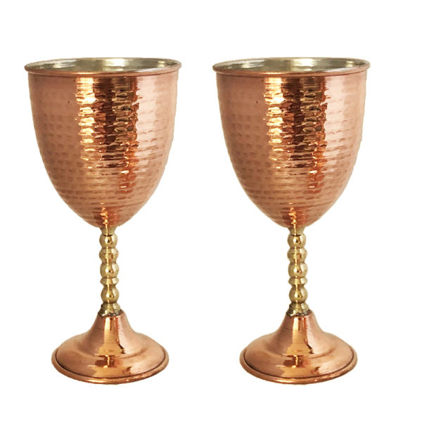 Main image of 2件套手工波斯铜红酒杯 – 锤纹款 Moon