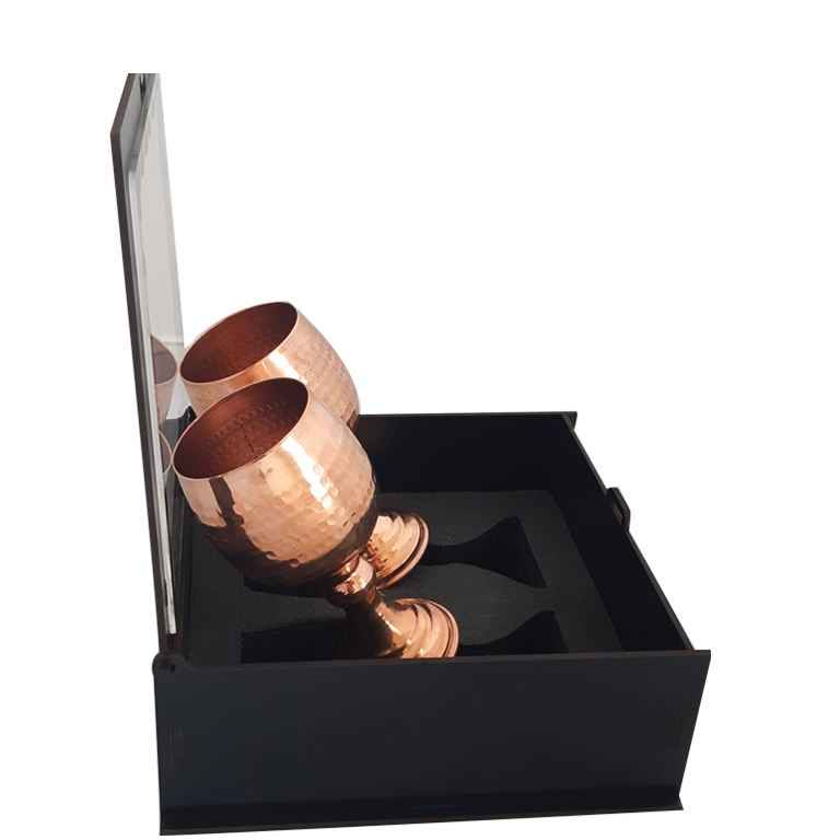 2件套手工波斯铜红酒杯 – 锤纹款 Sunflower