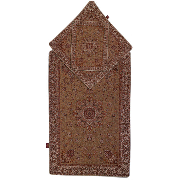 Main image of 波斯特尔梅祈祷垫 豪华伊斯兰沙贾达 棕色佩斯利花纹