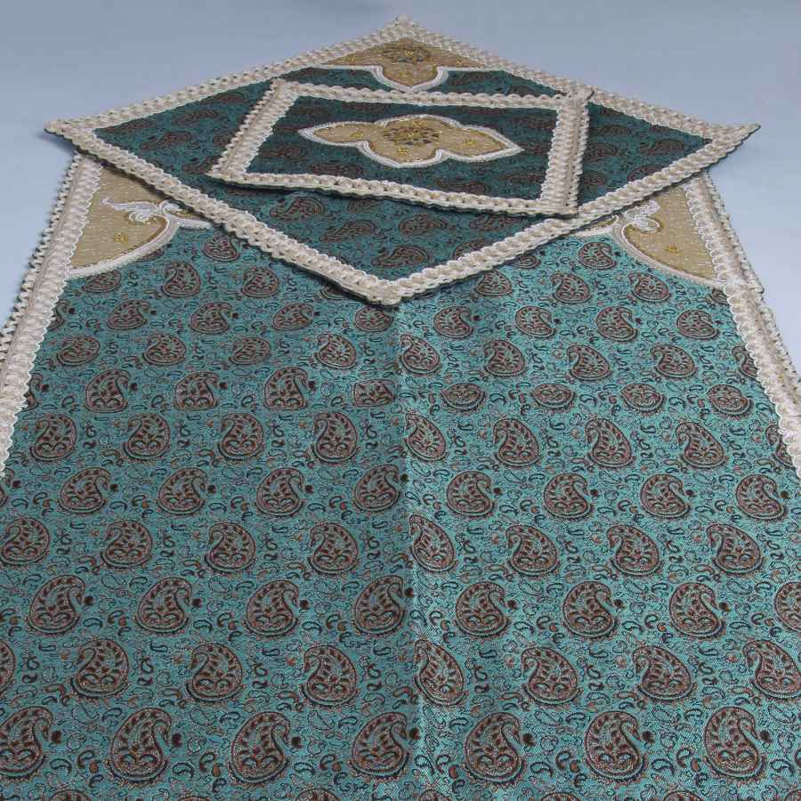 波斯特尔梅祈祷垫 豪华伊斯兰沙贾达 绿色