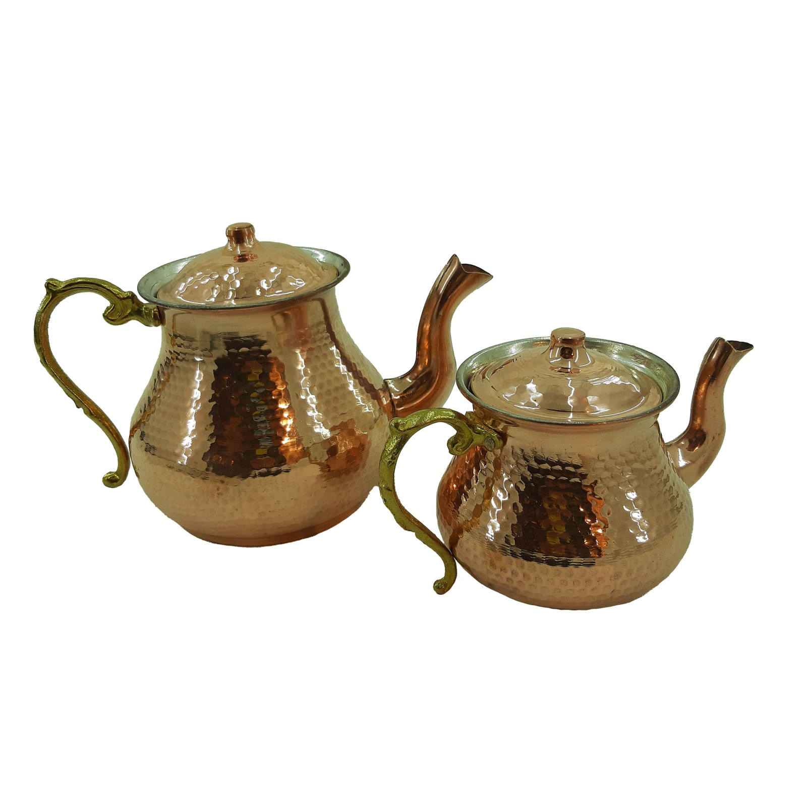 波斯铜双层茶壶 耐用锤花款 Khorshid