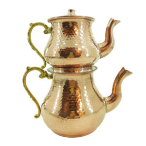 波斯铜双层茶壶 耐用锤花款 Khorshid