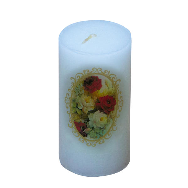 Main image of 波斯蜡烛 – 红色花卉型号 (4个)