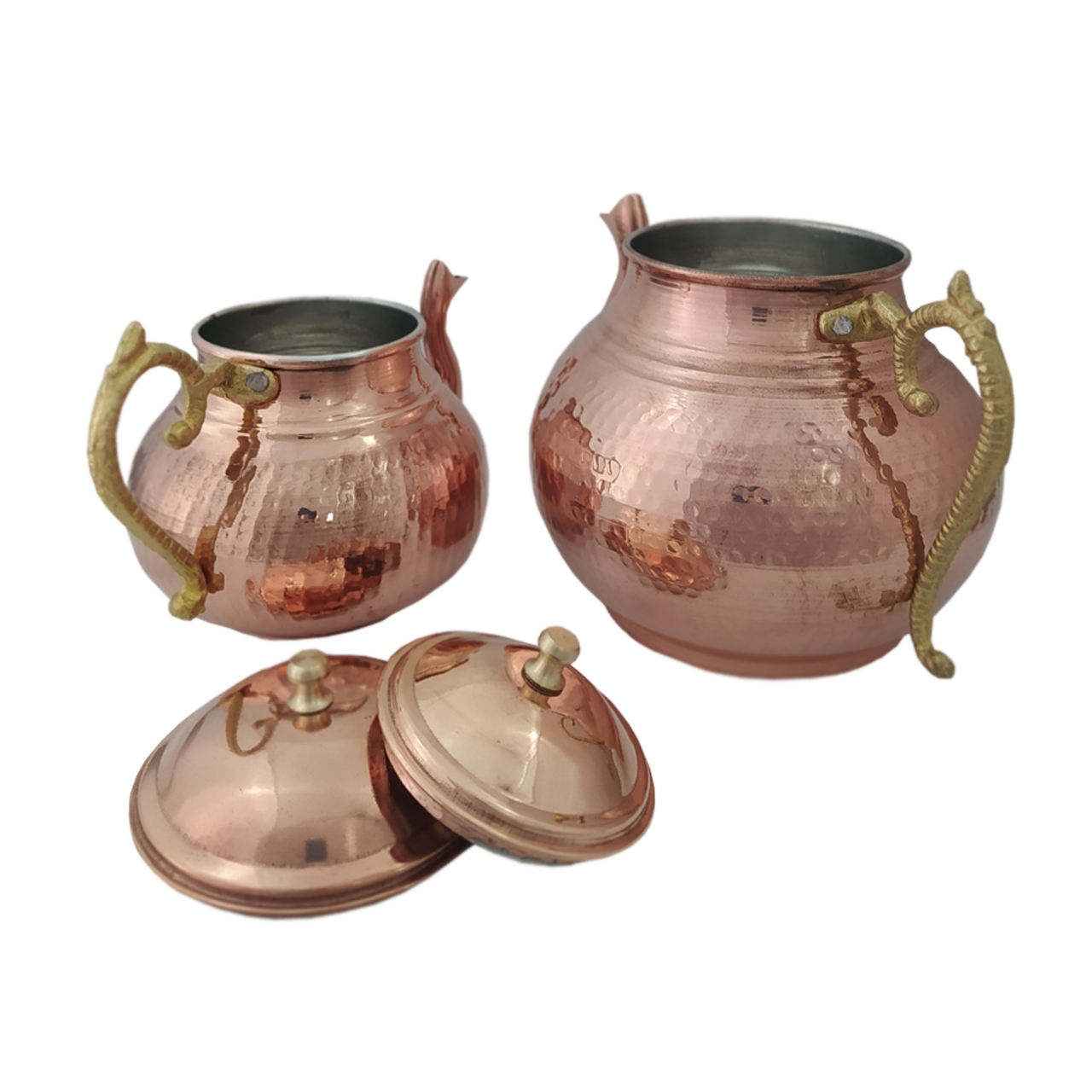 波斯铜双层茶壶 耐用锤花款 Taha