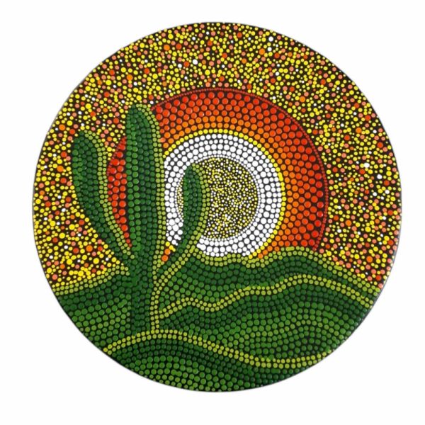 Main image of 装饰陶瓷盘 手绘 仙人掌