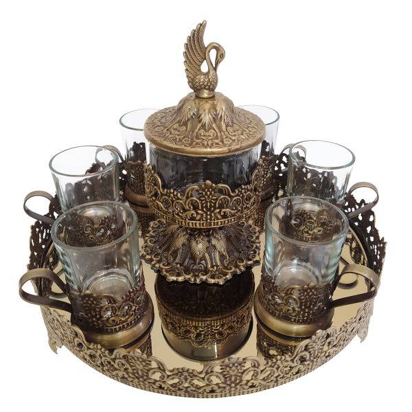 Main image of 波斯金属茶咖具套装 – 复古款「天鹅」造型