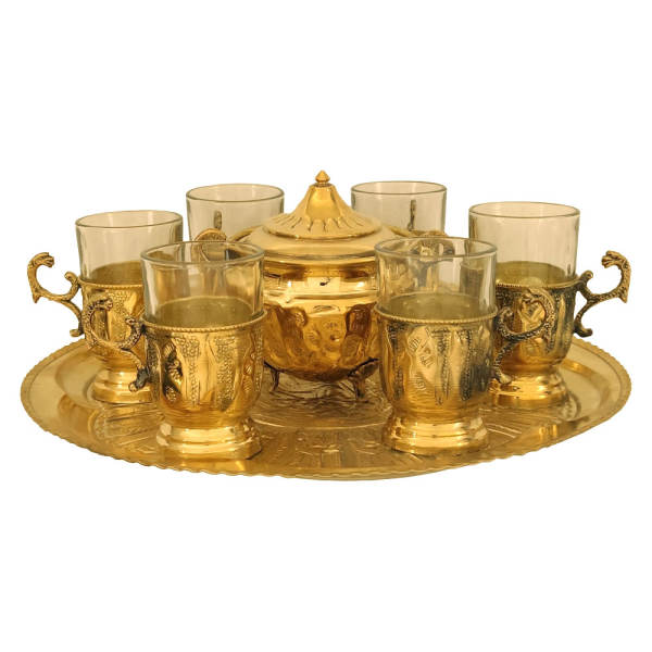 Main image of 波斯金属茶咖具套装 – 复古金色款
