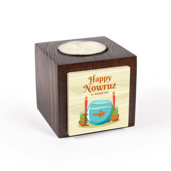Main image of 波斯木质立方体小蜡烛台 Nowrouz（2个）