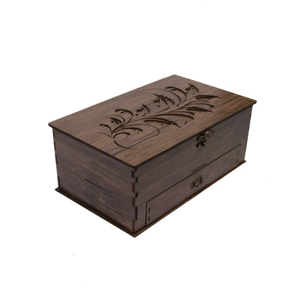 Main image of 栗棕色木制茶叶收纳盒 – 波斯风格款