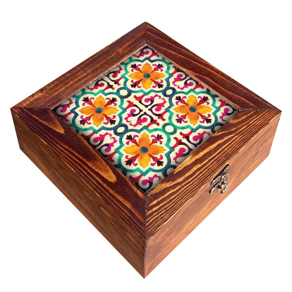 Main image of Tara 灵感木制茶叶收纳盒 – 格子隔层款