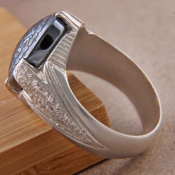 伊斯兰银戒指，Hadid赤铁矿，男士款，Maahin