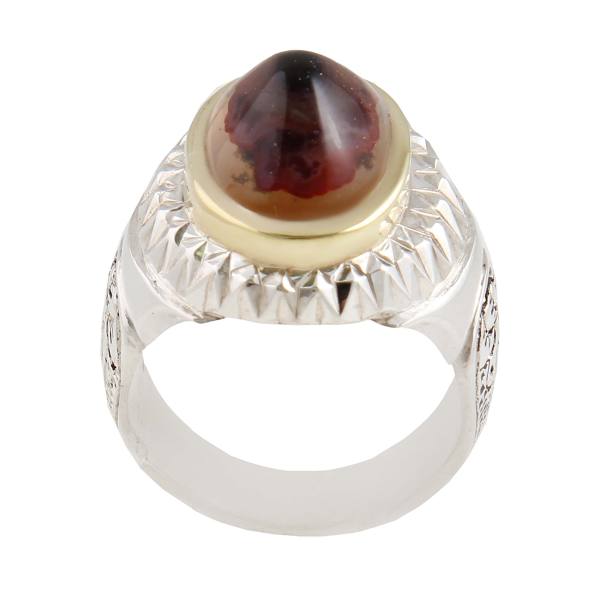 波斯苏莱曼红玛瑙银戒指（男士款，Yas 款）