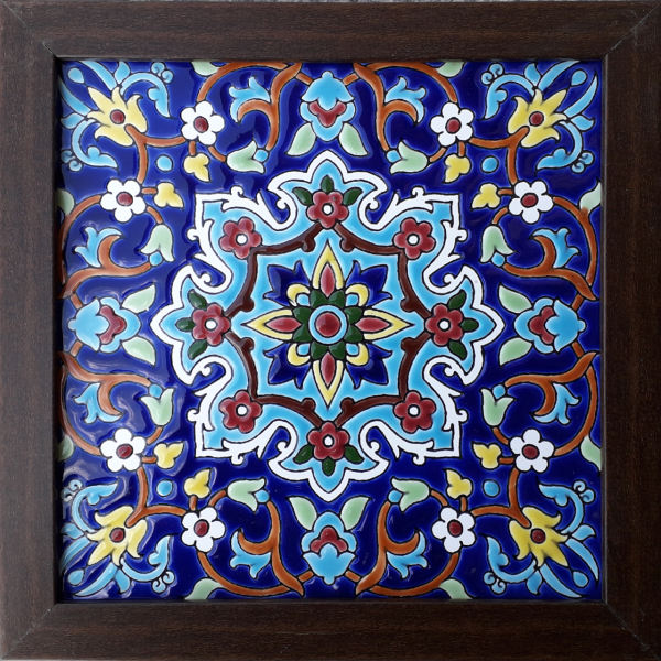 Main image of 装饰波斯镶框陶瓷砖 – 蓝色款