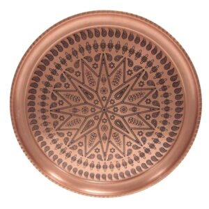 波斯铜盘，传统手工锤制Ashki