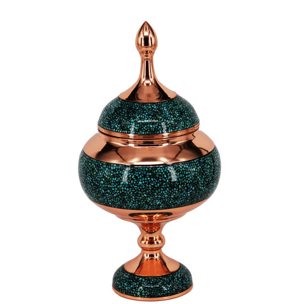 Main image of 波斯手工镶嵌绿松石铜糖罐 Ahmadi