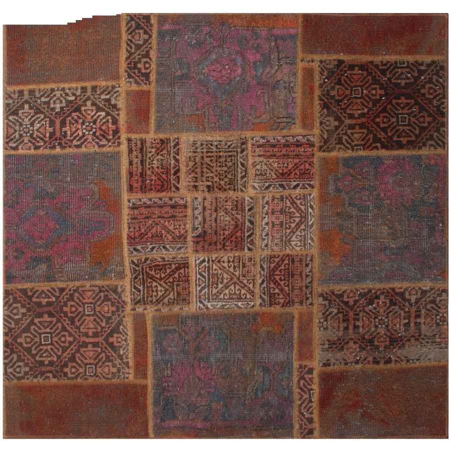 复古波斯手工结拼布地毯 Lida