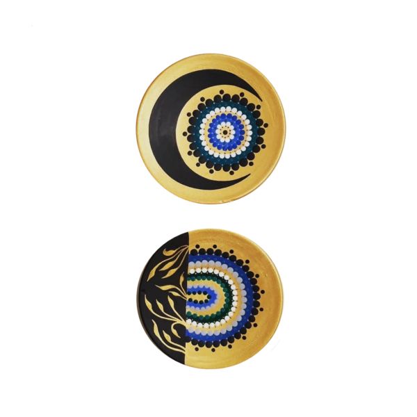 Main image of 手绘装饰陶瓷盘 Nazar（护身眼，2件套）