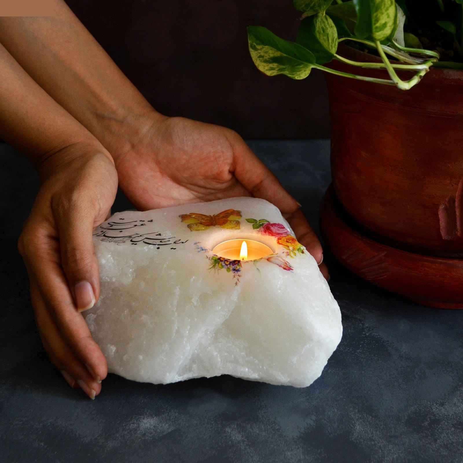 波斯光盐灯 – 手工制作，哈菲兹诗书法（Eshgh 款）