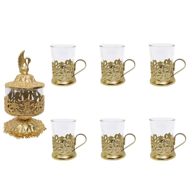 Main image of 波斯复古金色茶具 – 天鹅款