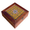Thumbnail 2: 棕色波斯木质隔层宝箱茶叶收纳盒