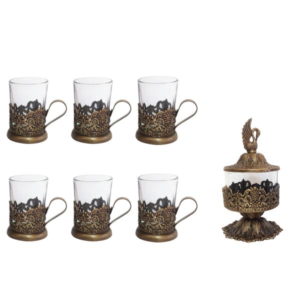 Main image of 波斯茶具套装 – 青铜色（7件套）