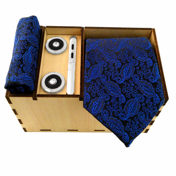 Main image of 男士领带、手帕及袖扣套装 – 奢华 Ocean