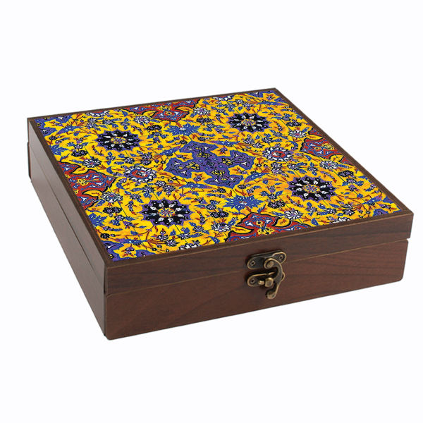 波斯风格木质茶叶收纳盒(宝箱布局)