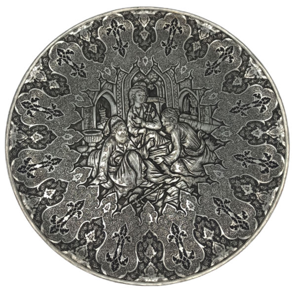 Main image of 波斯手工雕刻铜托盘 – 波斯苦行僧款