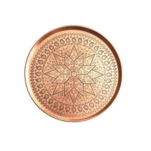 波斯铜手工托盘 – 传统锤纹 Sevda 款