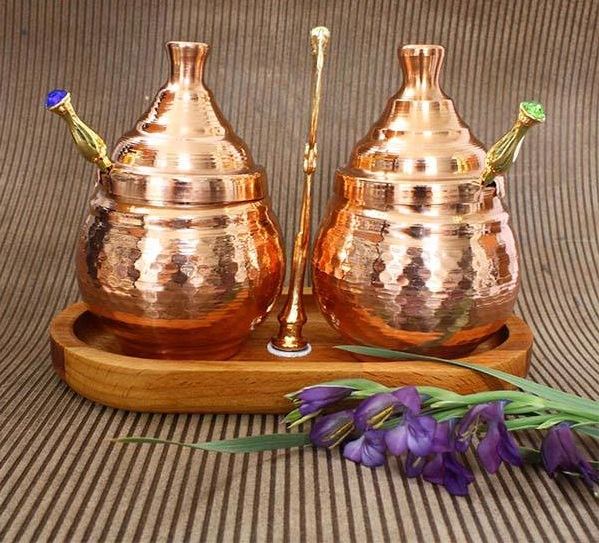 手工铜储物罐 – 适合厨房整理（2件套）