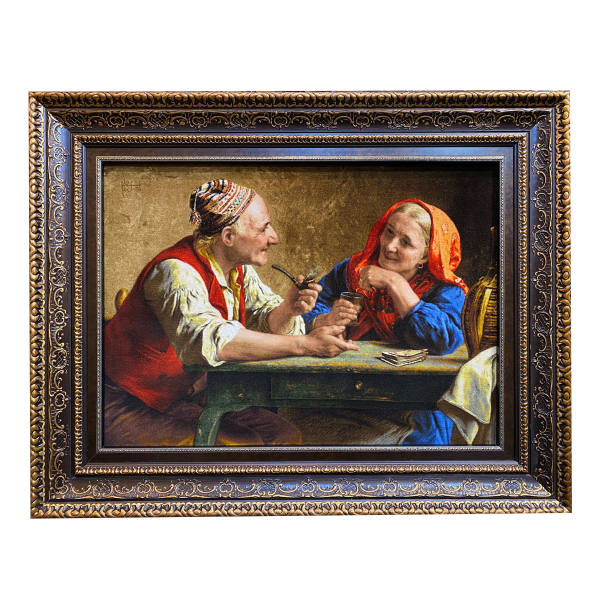 Main image of 手工结制波斯塔布里兹画毯，描绘父母