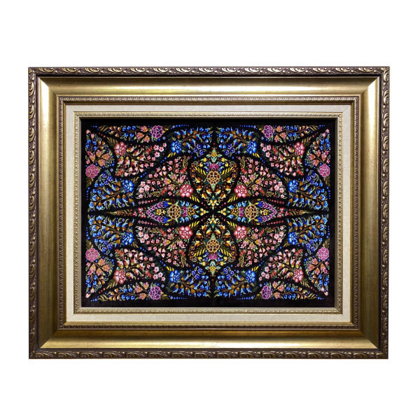 Main image of 手工结制波斯塔布里兹挂毯，描绘蝴蝶