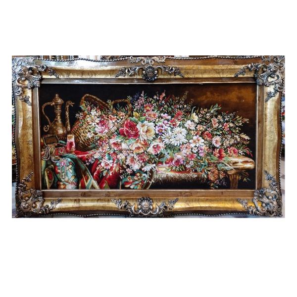 Main image of 手工结制波斯塔布里兹画毯，描绘戈尔丹花卉