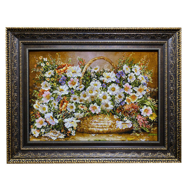 Main image of 手工结制波斯塔布里兹画毯，描绘花卉