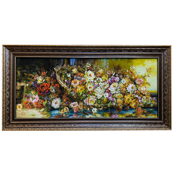 Main image of 手工结制波斯塔布里兹画毯，描绘花卉