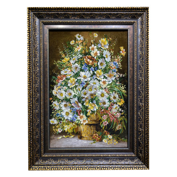 Main image of 手工结制波斯塔布里兹画毯，描绘花卉