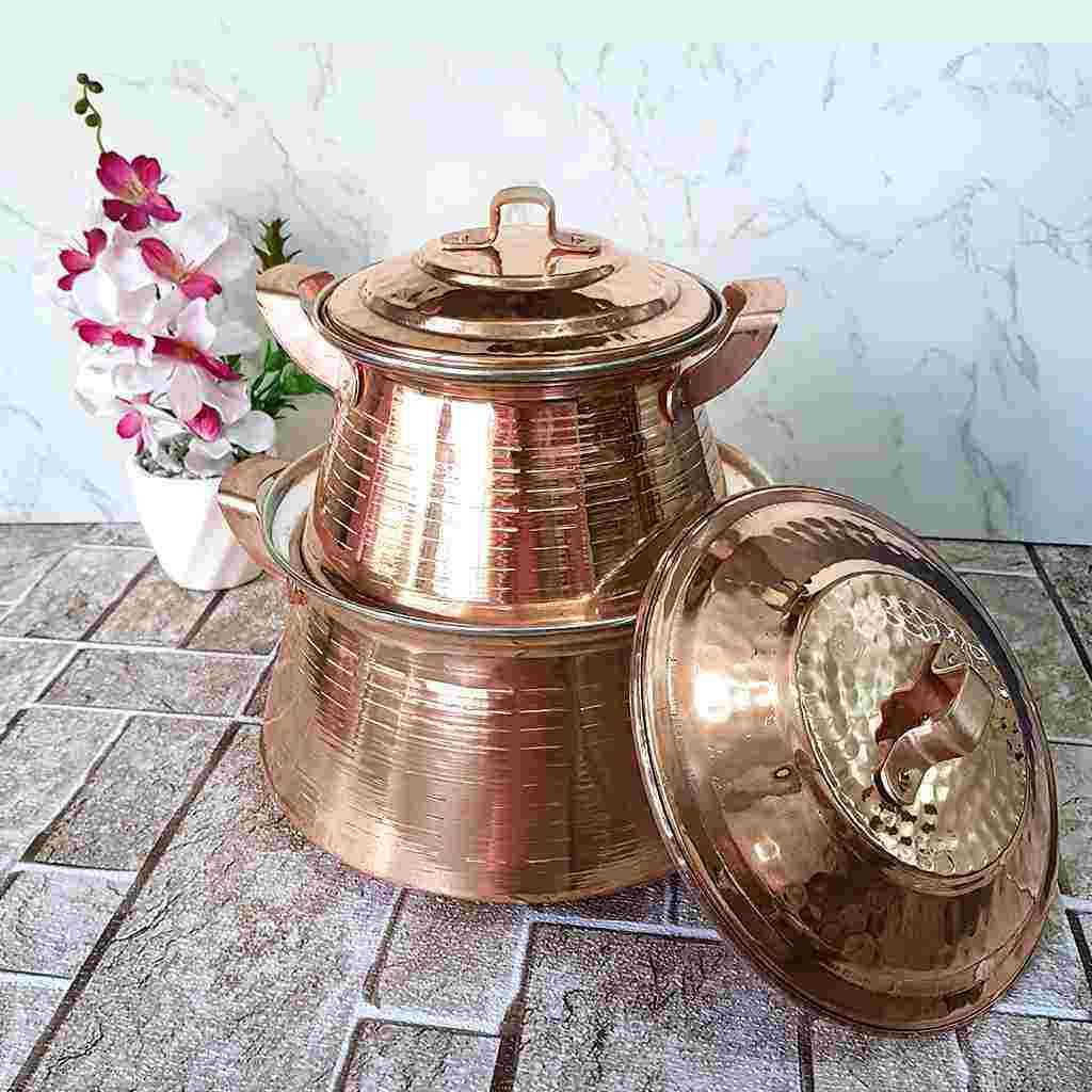 波斯铜制炖锅 – 传统手工锤纹款式 Gilda（2 件套）