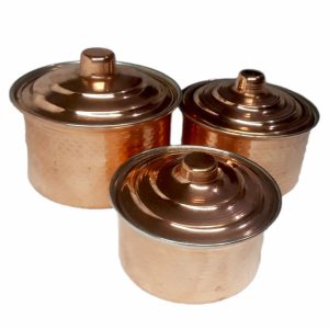 波斯铜制炖锅 – 传统手工锤纹款式 Hivana（3 件套）