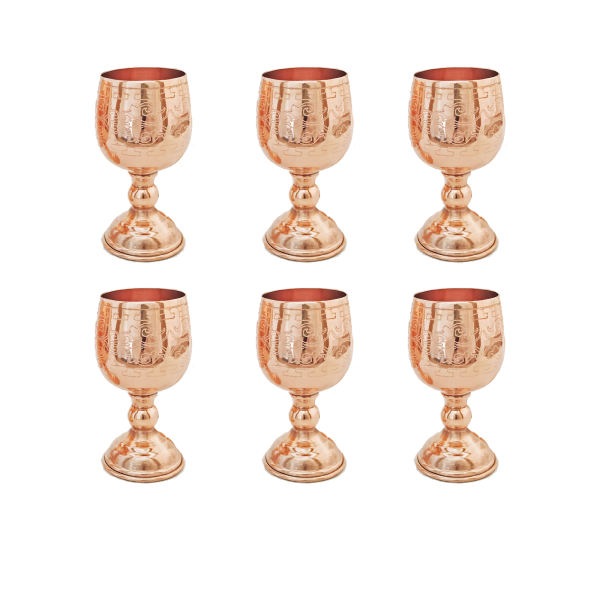 6件套手工波斯铜红酒杯 – 锤纹款 Taban